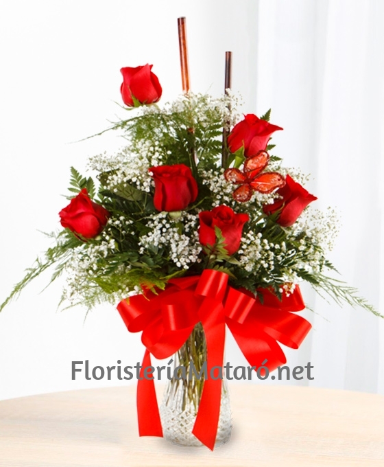 Ramo de 6 rosas rojas